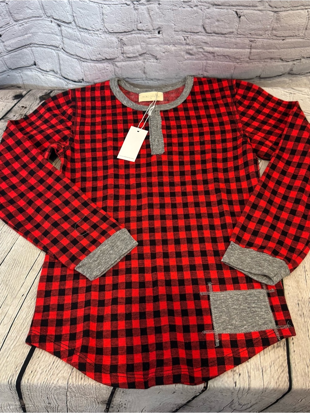 Miki Miette Plaid Long Sleeve Shirt